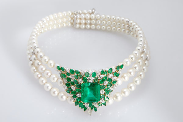 Spectacular Chantecler Emeralds, Diamonds and Pearls Necklace - Image 2