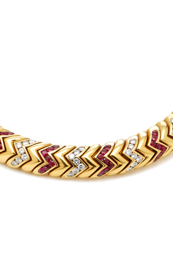 Bulgari "Spiga" Ruby and Diamonds Necklace - Image 4