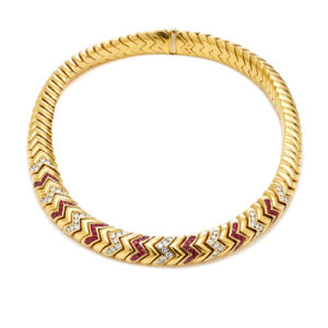 Bulgari "Spiga" Ruby and Diamonds Necklace
