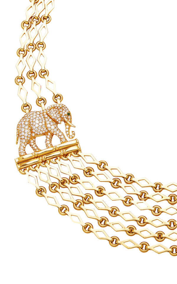 Cartier Elephants Gold and Diamonds Necklace - Image 5