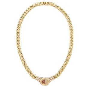 Bulgari Intaglio Gold Chain Necklace
