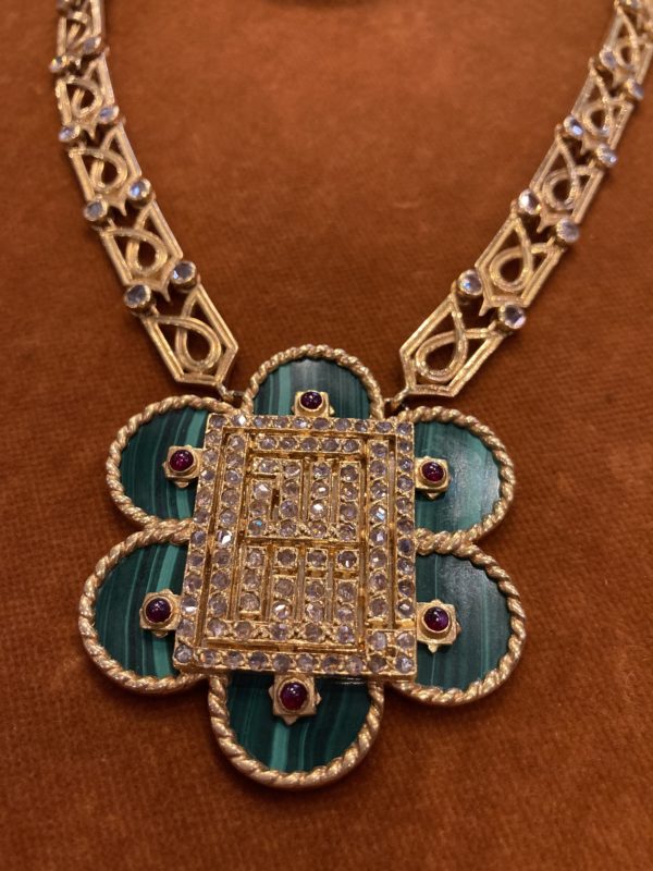 Cartier Malachite, Ruby and Diamond Pendant Necklace - Image 3