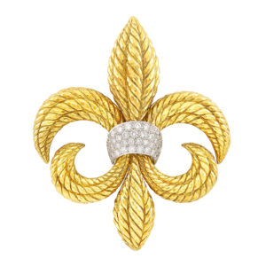 David Webb Fleur-de-Lys Brooch