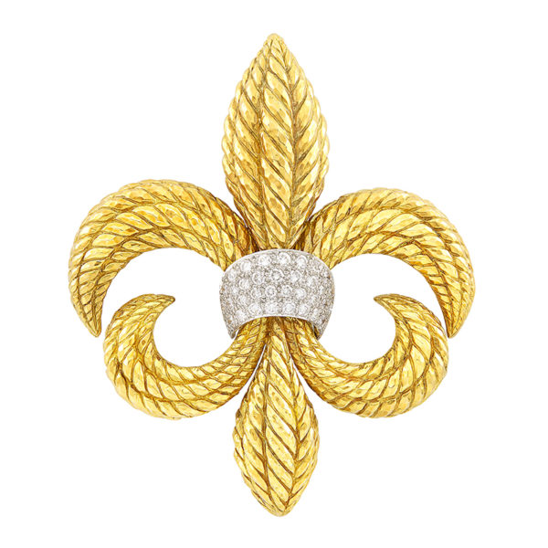 David Webb Fleur-de-Lys Brooch