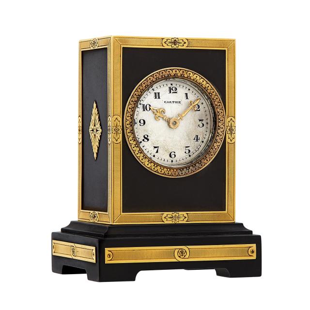 cartier gold desk clock