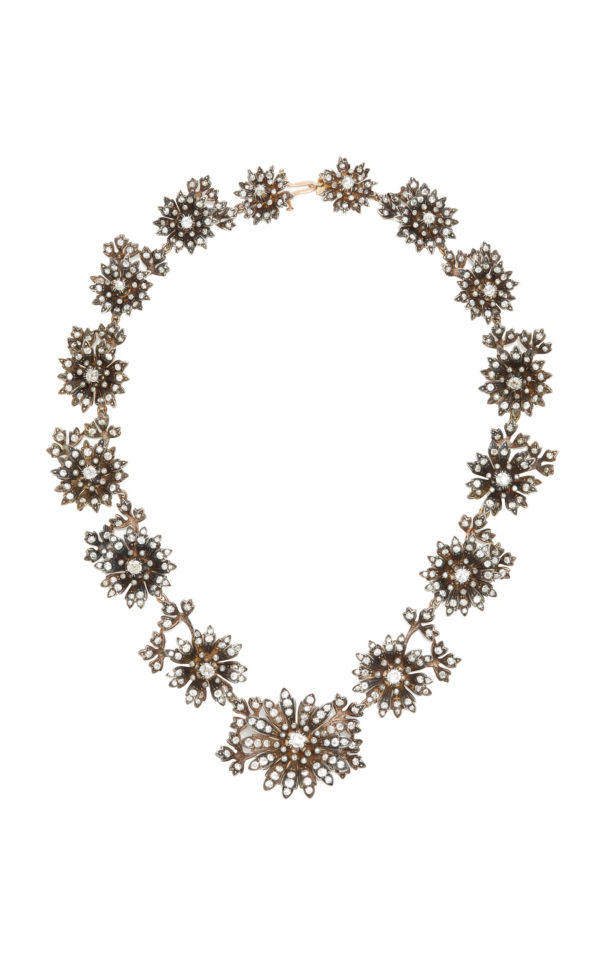 Antique Diamond Floral Necklace