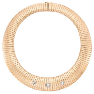 Bulgari Rose Gold Tubogas Diamond Necklace