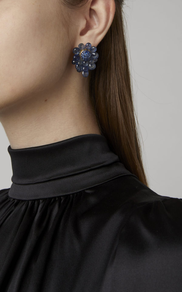 Sapphire Cluster Ear-clips - Image 2