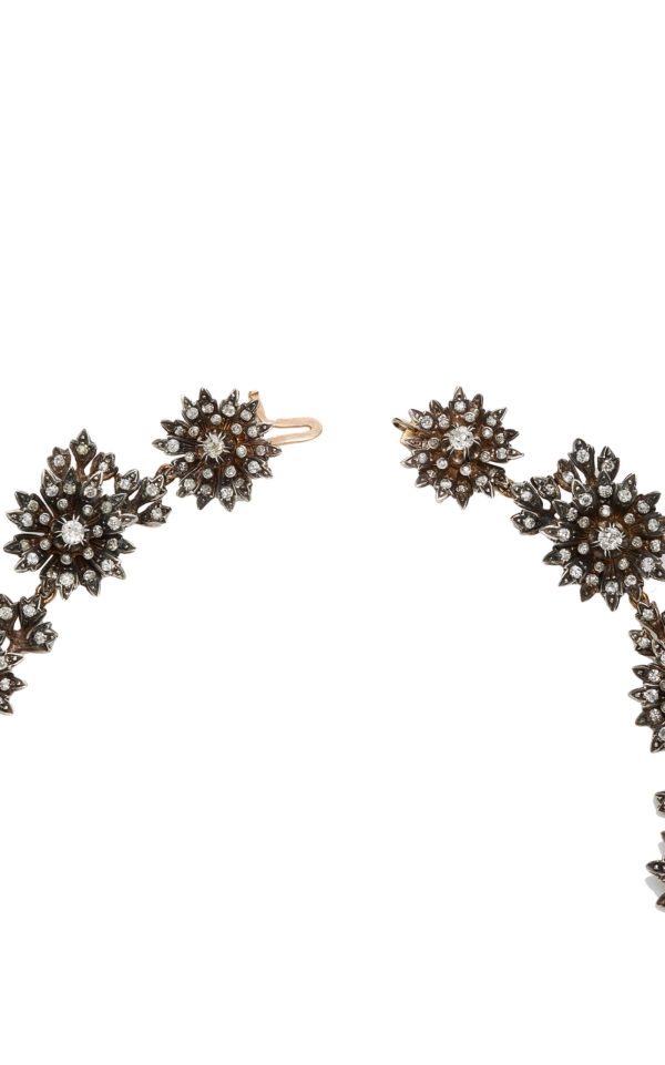 Antique Diamond Floral Necklace - Image 3
