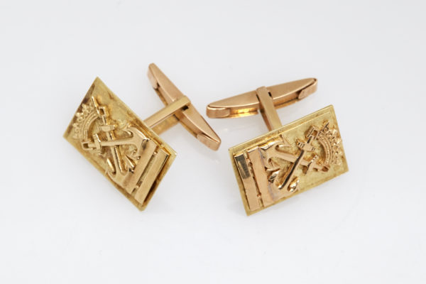 Gold Anchor Cufflinks - Image 3