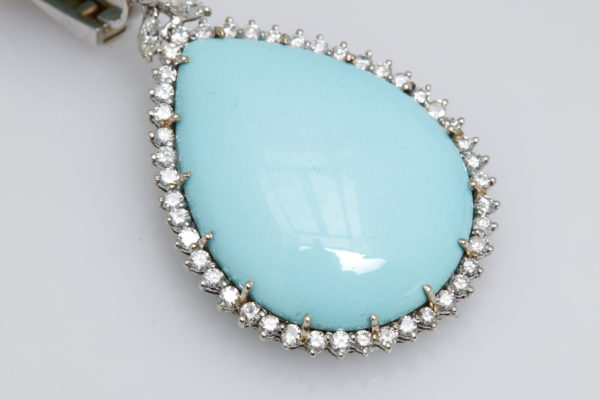 Turquoise and Diamond Ear Pendants - Image 4