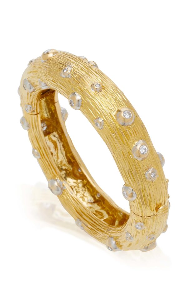A Chunky Gold Branch & Diamonds Bracelet