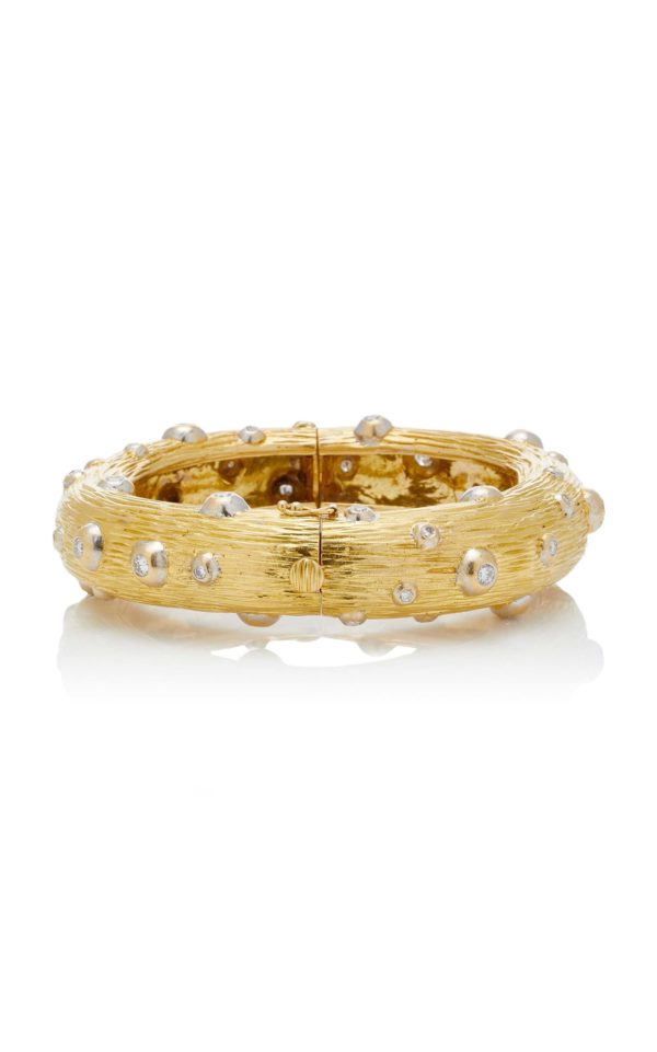 A Chunky Gold Branch & Diamonds Bracelet - Image 2