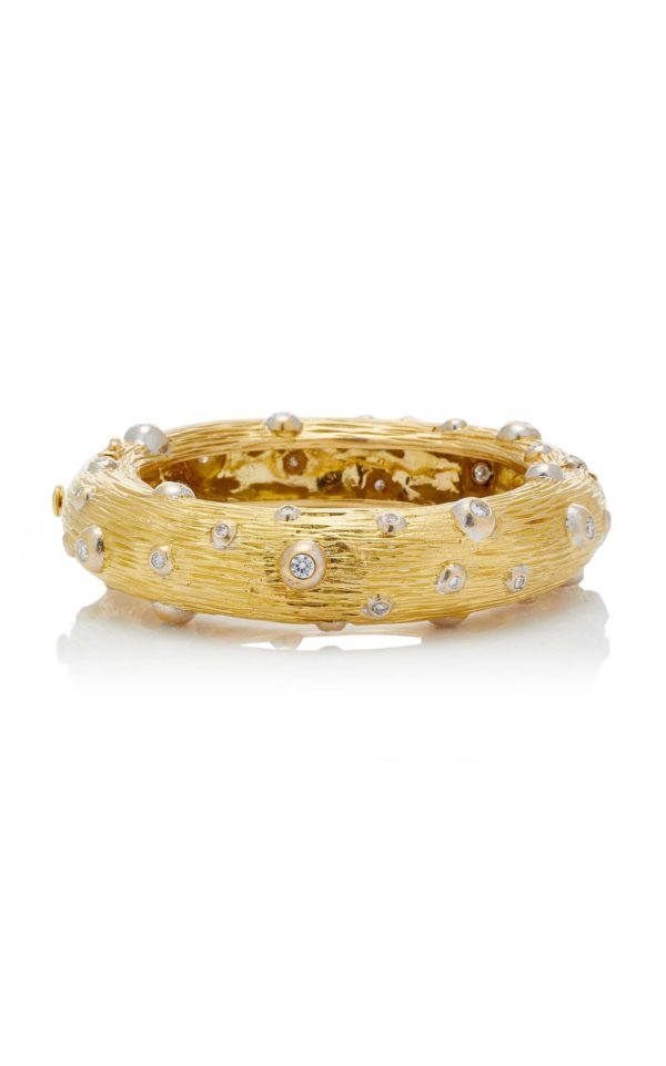A Chunky Gold Branch & Diamonds Bracelet - Image 3