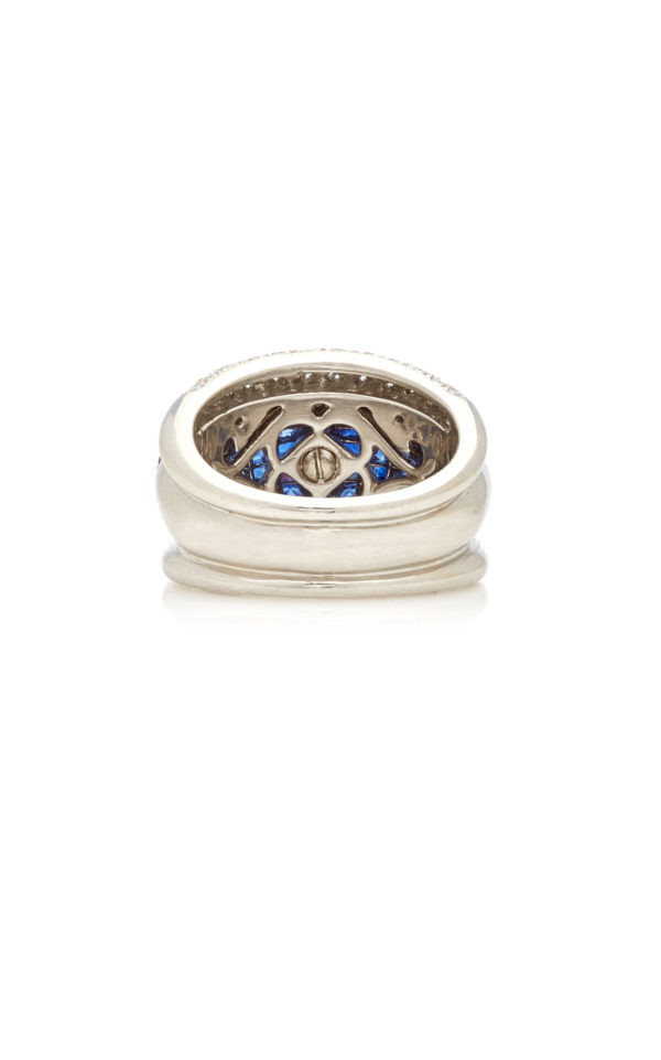 Invisible Set Sapphire and Diamond Ring - Image 4