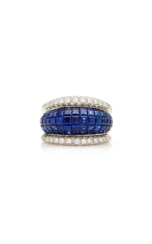 Invisible Set Sapphire and Diamond Ring - Image 5