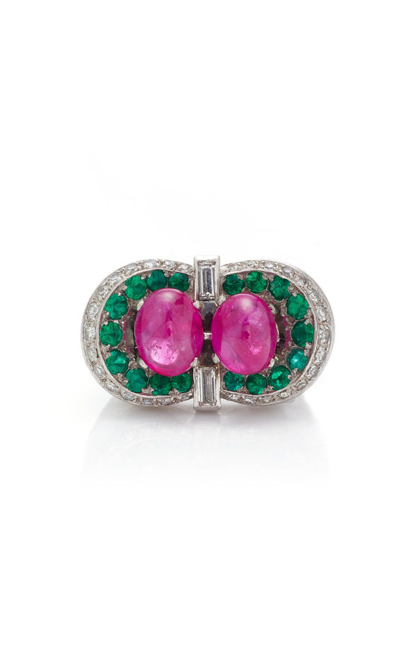 Cabochon Ruby & Emerald Ring - Image 2