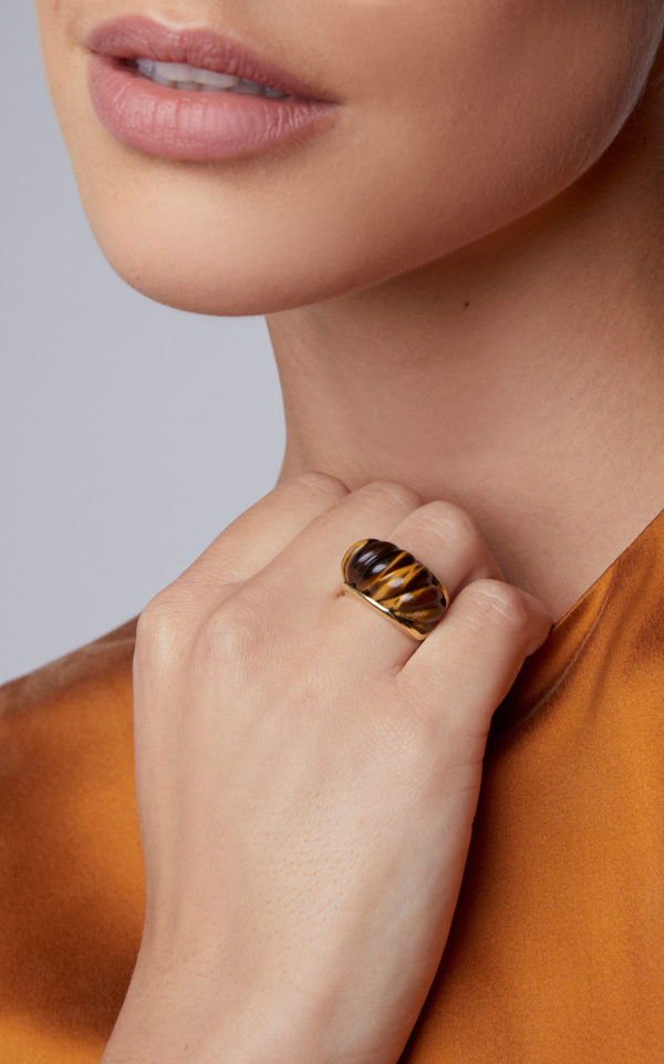 Tiffany Tiger's Eye & Gold Ring - Image 4