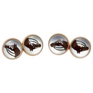 Enamel and Gold Horse Cufflinks