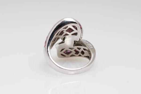 Invisible Set Rubies and Diamond Ring - Image 2