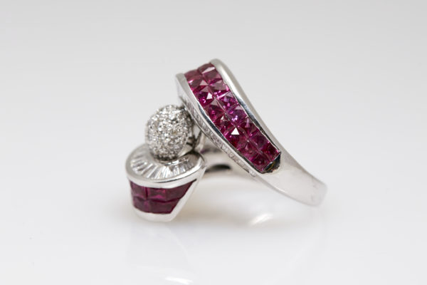 Invisible Set Rubies and Diamond Ring - Image 3