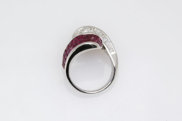 Invisible Set Rubies and Diamond Ring - Image 4