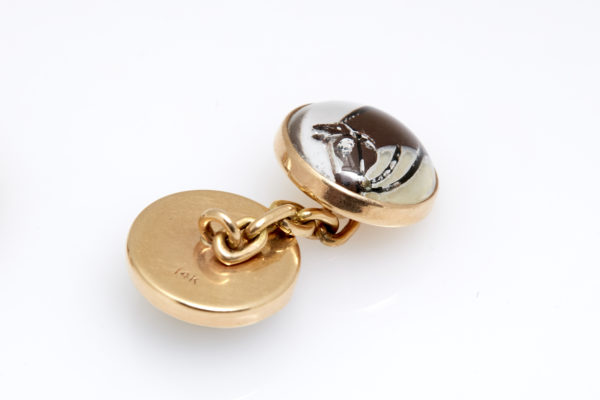 Enamel and Gold Horse Cufflinks - Image 2