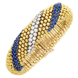 Sapphire and Diamonds Cous-Cous Bracelet