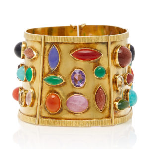 Sanz Gold and Multi-Color Stone Bracelet