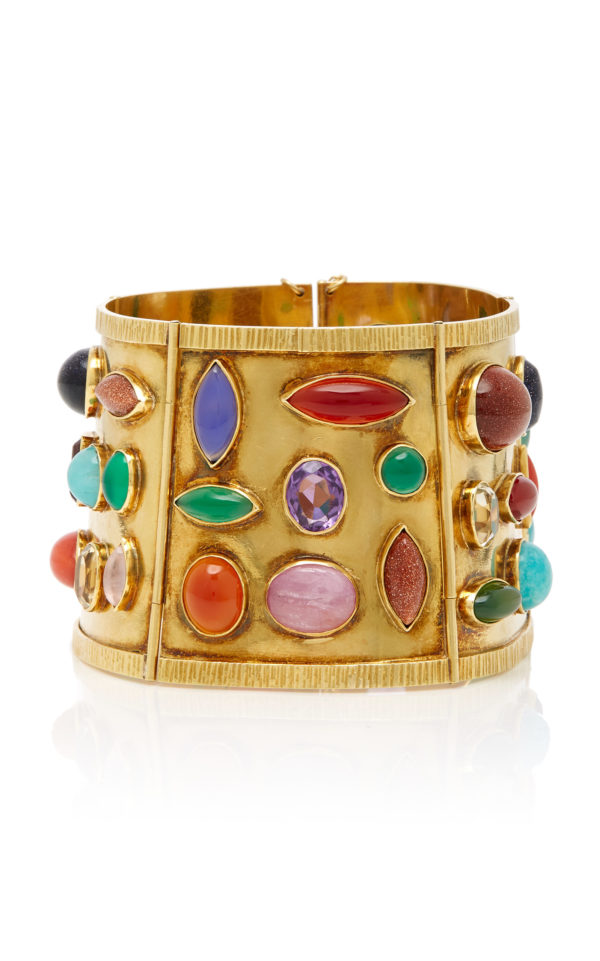 Sanz Gold and Multi-Color Stone Bracelet