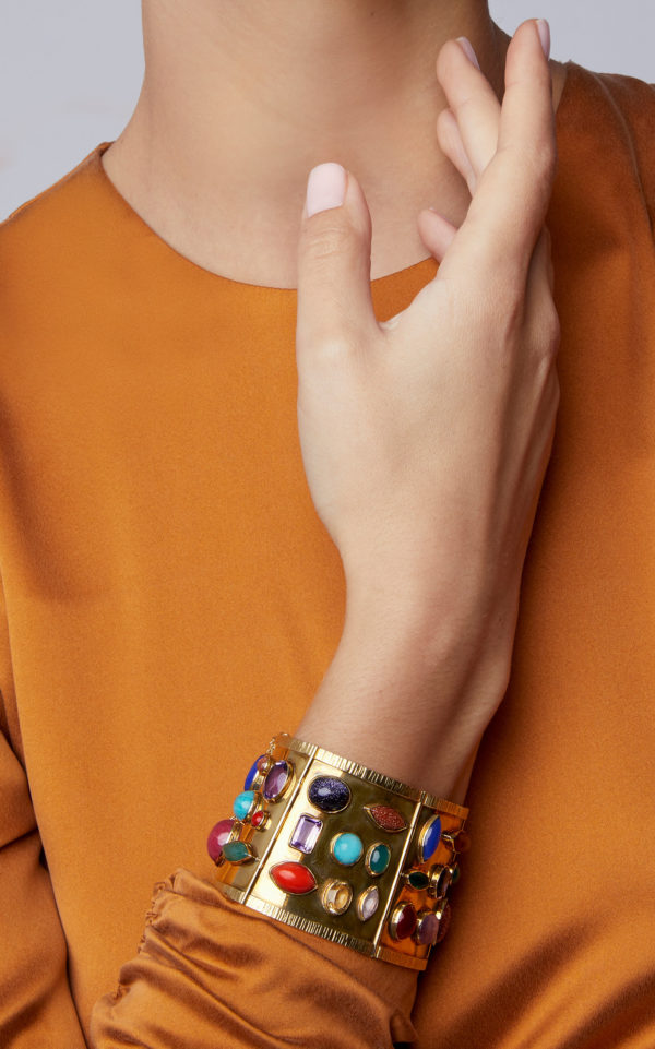 Sanz Gold and Multi-Color Stone Bracelet - Image 4