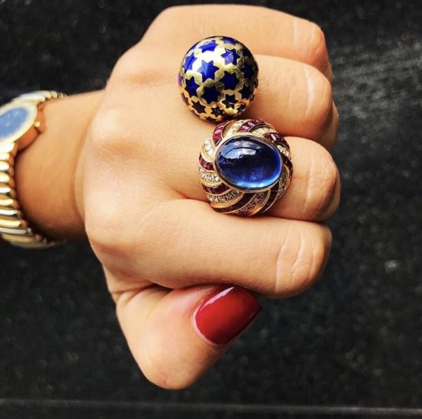 Ilario Sapphire Diamond and Ruby Cocktail Ring - Image 8