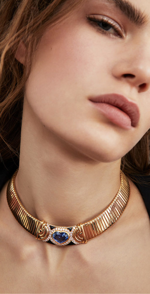 Unique Bulgari Gold Sapphire Onyx Choker - Image 5