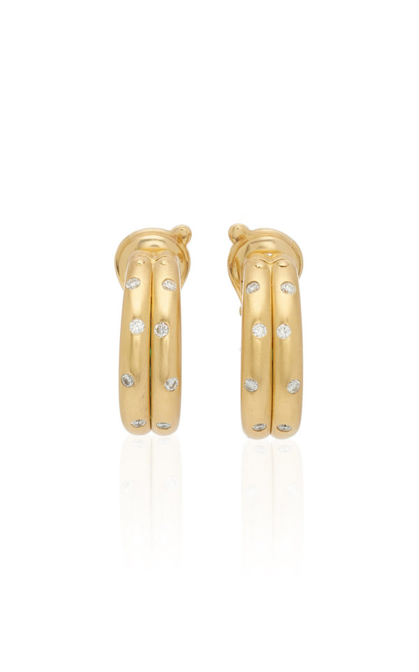 Mystery Emerald Diamond and Gold Earrings - Image 2