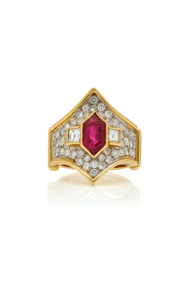 Italian Ruby, Diamond & Gold Ring - Image 6