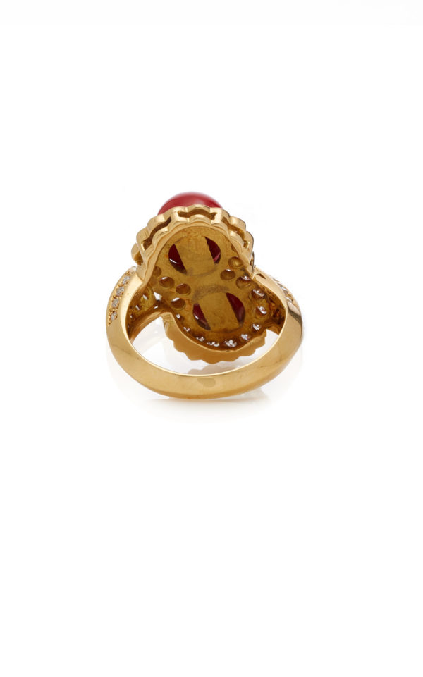 Coral and Diamond Ring - Image 3