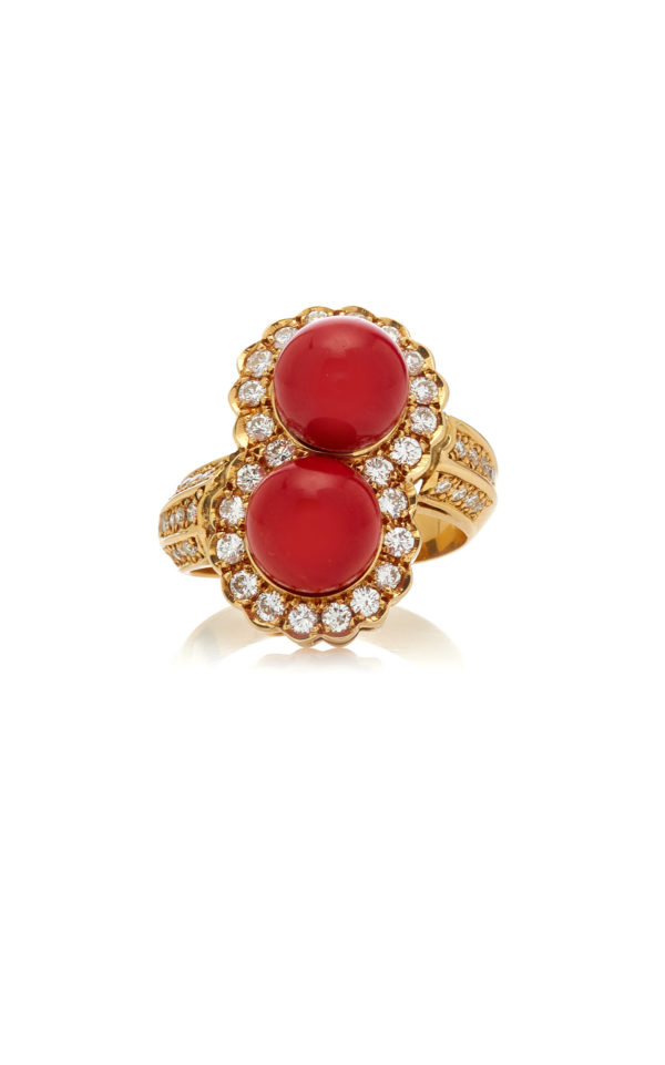 Coral and Diamond Ring - Image 4