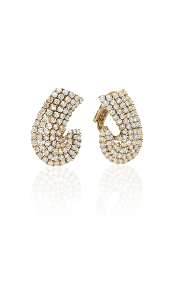 Classic Round Cut Diamonds Earclips