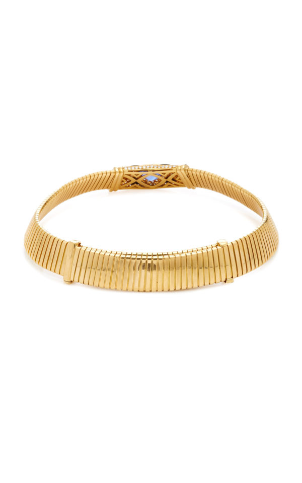 Unique Bulgari Gold Sapphire Onyx Choker - Image 4