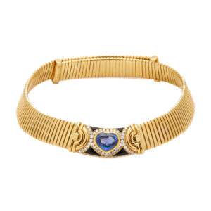 Unique Bulgari Gold Sapphire Onyx Choker
