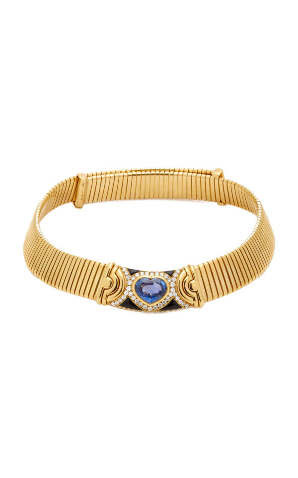 Unique Bulgari Gold Sapphire Onyx Choker