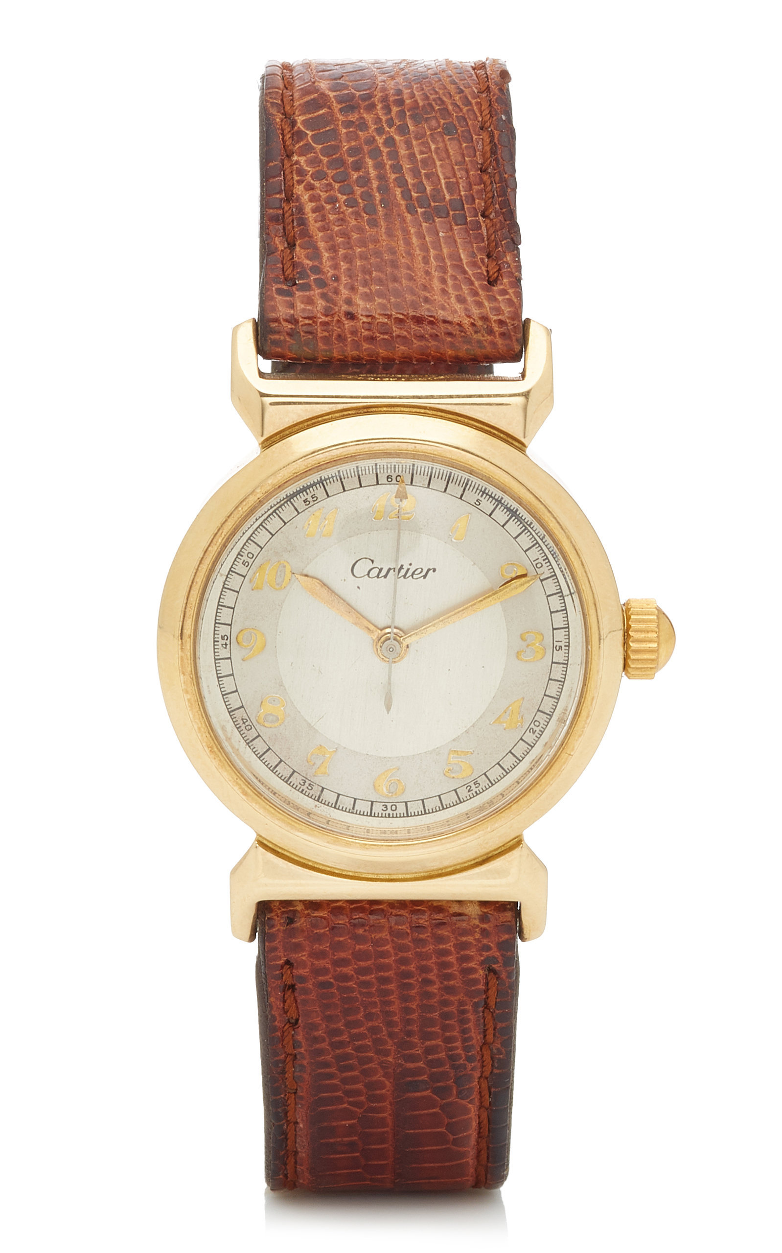 vintage cartier leather watch