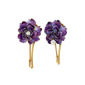 Tiffany Art Nouveau Double Floral Pins