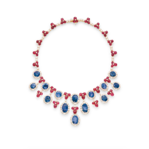 Important Bulgari Sapphire Ruby and Diamond Necklace