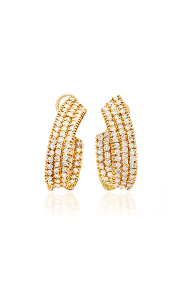 Diamonds and Yellow Gold Hoop Earrings