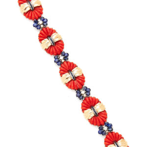 Chic Coral & Sapphire Bracelet