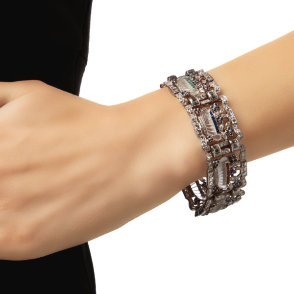 Exquisite Art Deco Basket Bracelet - Image 2