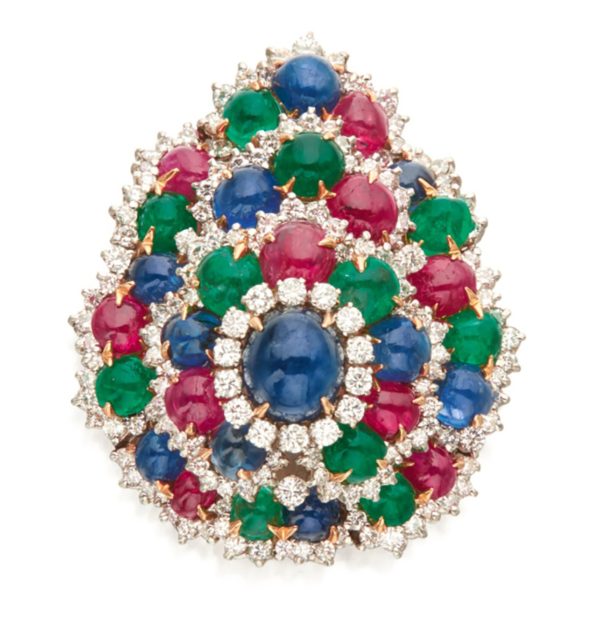Bulgari Dolce Vita Period Sapphire, Ruby and Emerald Brooch