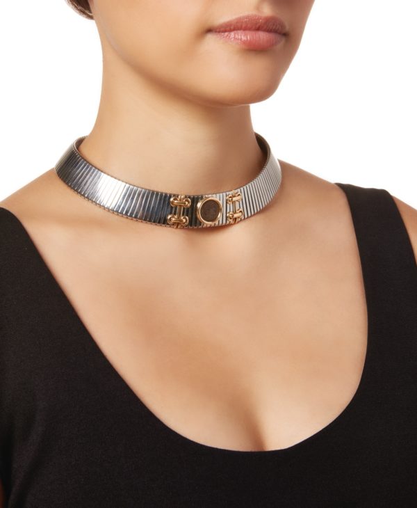 Bulgari Steel Gold and Ancient Coin Choker - Image 2