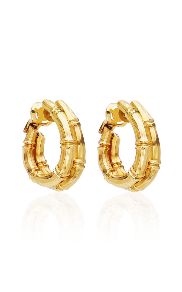 Cartier Gold Bamboo Hoop Earclips - Image 3